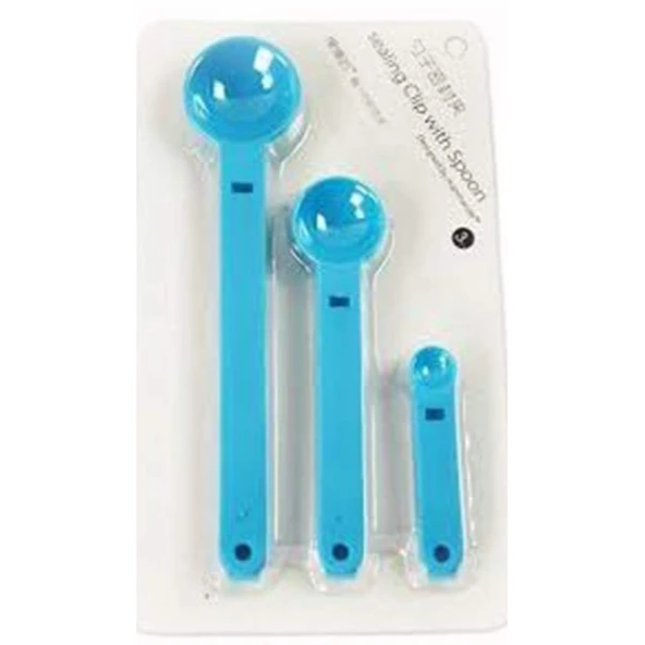 Ölçme Kaşıklı Poşet Klipsi 3'lü Paket - Resim 2