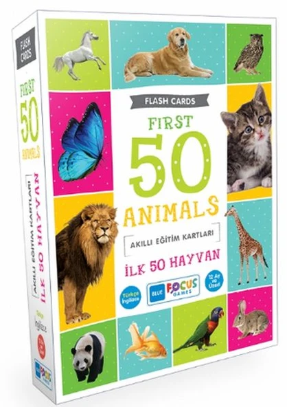 Blue Focus İlk 50 Hayvan - Akıllı Eğitim Kartları ürün görseli