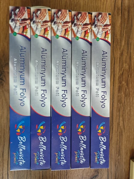 Bellavista Alüminyum Folyo 30 cm x 2,5 m Esnek ve Dayanıklı Mutfak Kullanımı için 5 li paket - 2