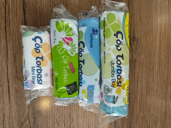 kullan at ürünler 4 ebat çöp torbası küçük orta büyük jumbo 4 paket