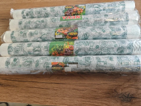 Kullan At Masa Örtüsü | Tek Kullanımlık Sofra 10 Metre Şeffaf Desenli Naylon Sofra 5 paket - 2