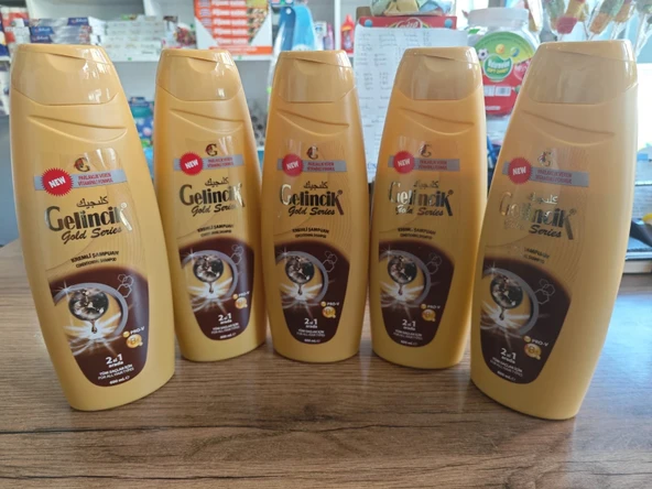 600 ml Gelincik Gold Serisi 2in1 Kremli Şampuan - Tüm Saç Tipleri için 600mlx5 adet