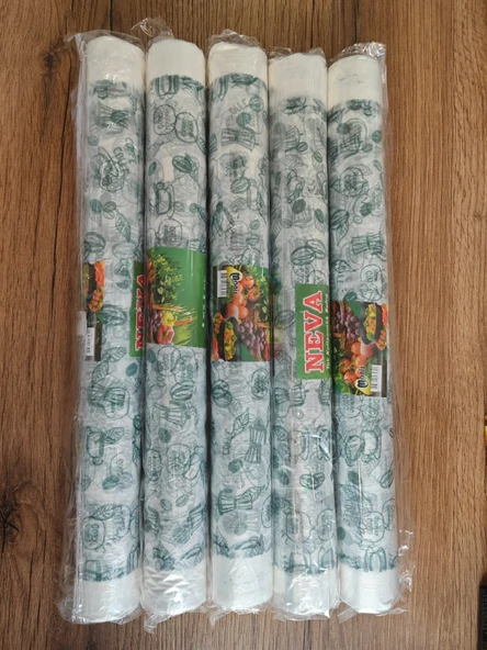 Kullan At Masa Örtüsü | Tek Kullanımlık Sofra 10 Metre Şeffaf Desenli Naylon Sofra 5 paket - 3