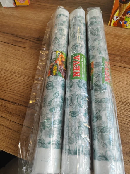 Kullan At Masa Örtüsü | Tek Kullanımlık Sofra 10 Metre Şeffaf Desenli Naylon Sofra 3 paket - 3