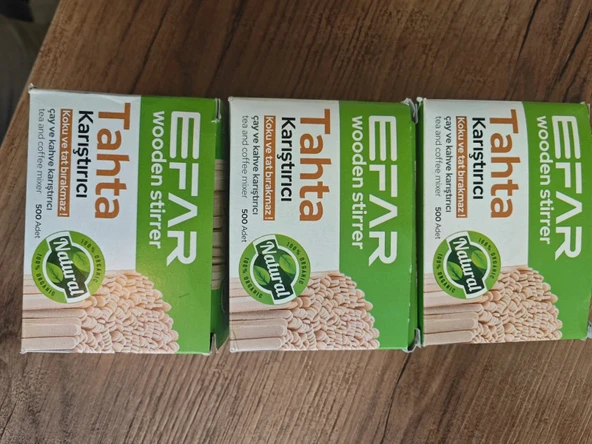 Tahta Ahşap Karıştırıcı Çay Kaşığı 3 kutu 1500 adet - 3