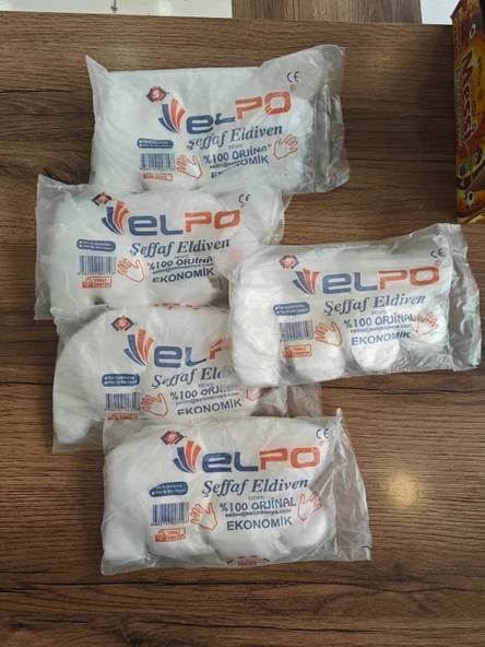 Pe Eldiven - Şeffaf Eldiven - Tek Kullanımlık Eldiven - Plastik Eldiven - 500 Adet 5 paket - 4