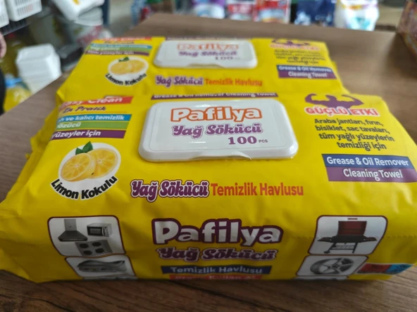 Pafilya Yüzey Temizlik Havlusu, Çamaşır Sulu, Silikonlu, yağ çözücü Yeşil 100 Yaprak 2 paket