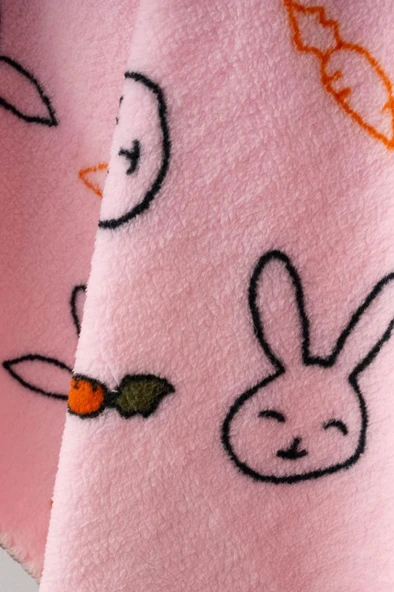 Bebitof Sevimli Tavşan Desenli Peluş Battaniye BBTF.PMB.95077 - 3