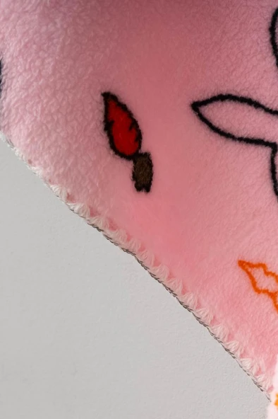 Bebitof Sevimli Tavşan Desenli Peluş Battaniye BBTF.PMB.95077 - 2