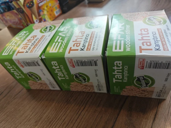 Tahta Ahşap Karıştırıcı Çay Kaşığı 3 kutu 1500 adet - 2