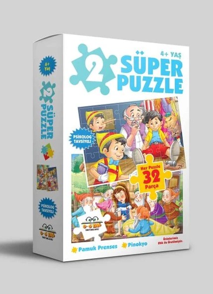 2 Süper Puzzle - Pamuk Prenses - Pinokyo 4+ Yaş ürün görseli