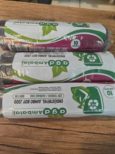 J300 JUMBO BOY ÇÖP POŞETİ 80X110 90 LT SİYAH RENK 3 LÜ PAKET