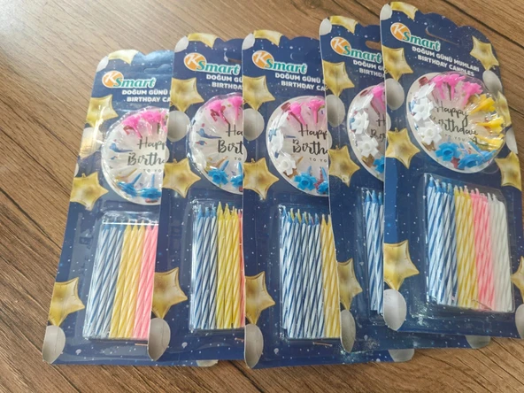 Smart Doğum Günü Pasta Mumu 24'lü 5 PAKET