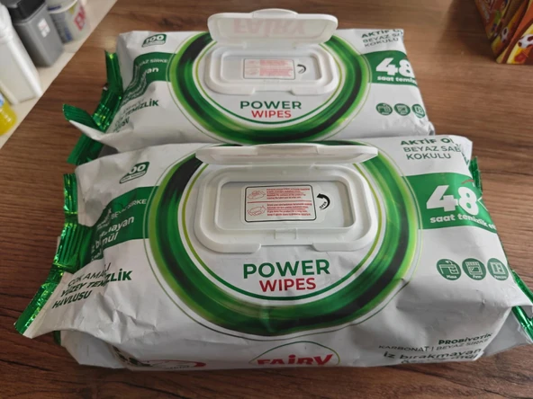 Fairy Power Wipes Yüzey Temizleme Mendili 100 Yaprak | Beyaz Sabun | Beyaz Sirke & Karbonat 2 PAKET - 2