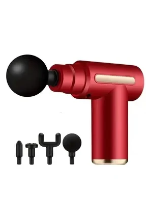 Darbeli Titreşimli Şarjlı Masaj Tabancası Masaj Aleti Kırmızı Renk ürün görseli