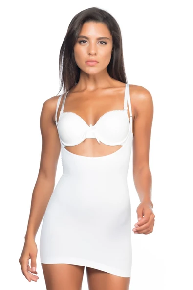 BEYAZ MI Emay 5043 Göğsü Açık Masajlı Korse - Resim 2