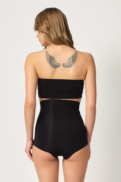 SİYAH MI Emay 2920 Yüksek Bel Karın Desteklı Slip Lazer Korse - Resim 3