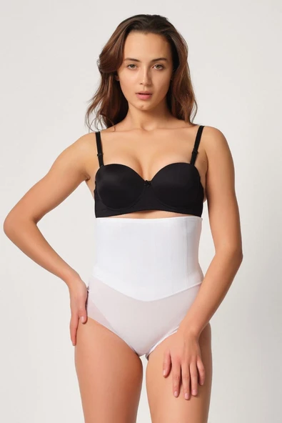 BEYAZ MI Emay 2945 Tül Karyokalı Slip Lazer Korse ürün görseli
