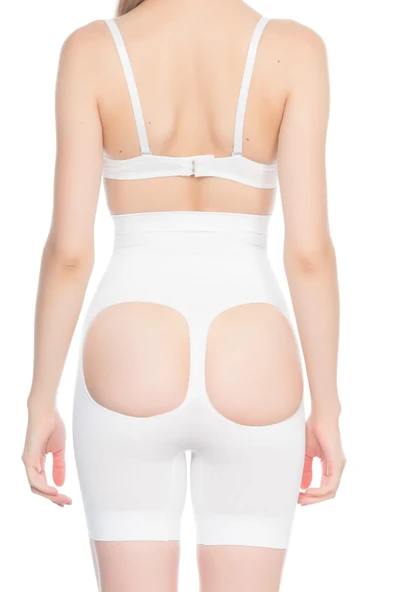BEYAZ MI Emay 2032 Popo Açık Masajlı Boxer Korse - Resim 3