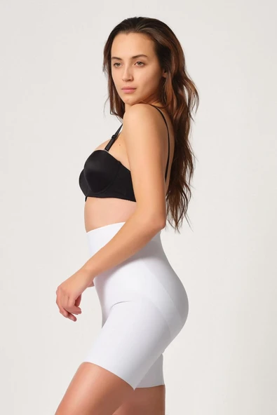 BEYAZ MI Emay 2816 Yüksek Bel Boxer Lazer Korse - Resim 2