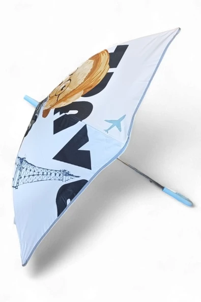 Erkek Çocuk Baston Şemsiye Reflektörlü Karakter Desenli Boyu 70 Cm Çapı 80 Cm 6 Telli İsim Etiketli - Resim 2