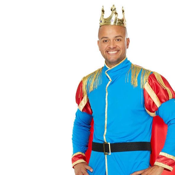 Plastik Kral Tacı Altın Renk Yetişkin Boy 55 cm - Resim 4