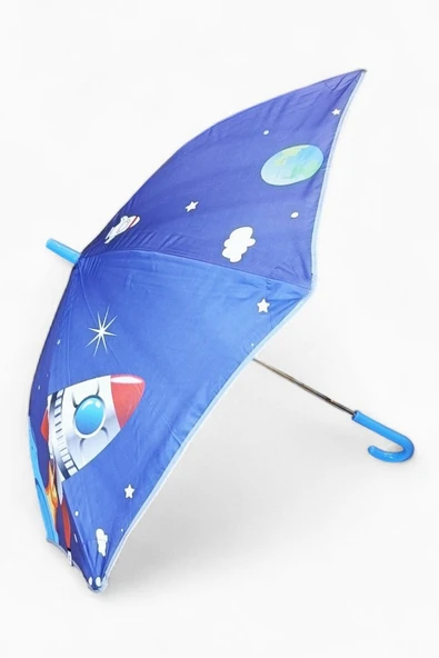 Erkek Çocuk Baston Şemsiye Reflektörlü Karakter Desenli Boyu 70 Cm Çapı 80 Cm 6 Telli İsim Etiketli - Resim 12