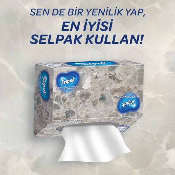 Selpak El ve Yüz Havlusu Kutulu Mermer Desen 10*80 Yaprak - 10