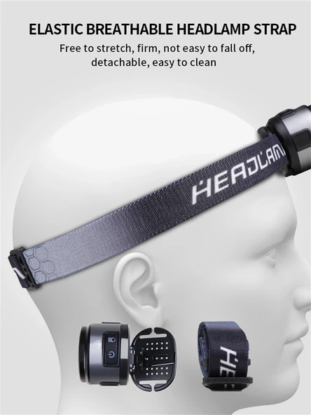 WATTON Şarjlı Kafa Lambası Baret ve Kamp Işığı Çok Fonksiyonlu (TYP-C Şarjlı Mıknatıslı Askı Kancalı) - 5