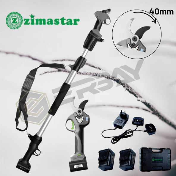PTTAVM: Zimastar SC-8611A Akülü Budama Makası 40mm + Teleskopik