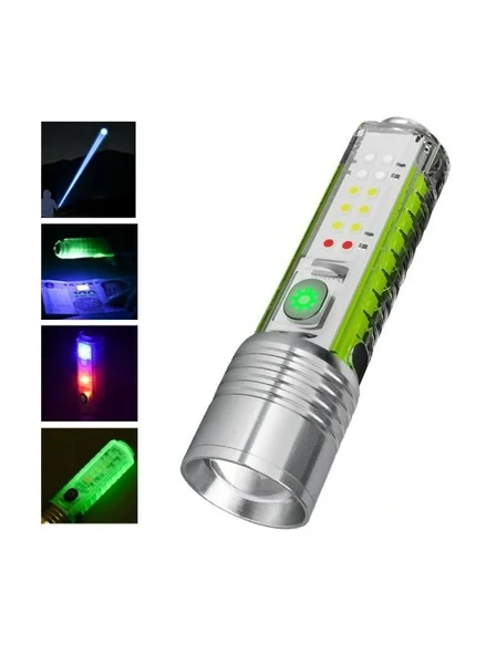 WATTON Şarjlı Yeni Nesil El Feneri 3 Kademeli Zumlu 8 Fonksiyonlu (TYP-C Şarjlı Mıknatıslı Suya Dayanıklı Şık Fener) ürün görseli