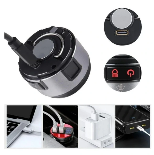 WATTON Şarjlı Kafa Lambası Baret ve Kamp Işığı Çok Fonksiyonlu (TYP-C Şarjlı Mıknatıslı Askı Kancalı) - 3