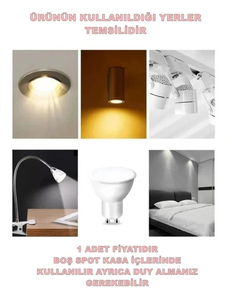 CATA Çanak Led Spot Ampul 10w GU10 Duylu 3000k GÜNIŞIĞI (Starter Duylu) - 3