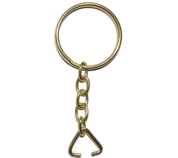 Anahtarlık Halkası, Halka + Zincir + Üçgen, 24mm, Altın, Sarı, 1000 Adet ürün görseli