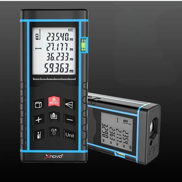 60 Metre Hassas Lazer Metre Ölçer LCD Dijital Ekran Su Terazili Lazerli Mesafe Ölçüm Cihazı - 5