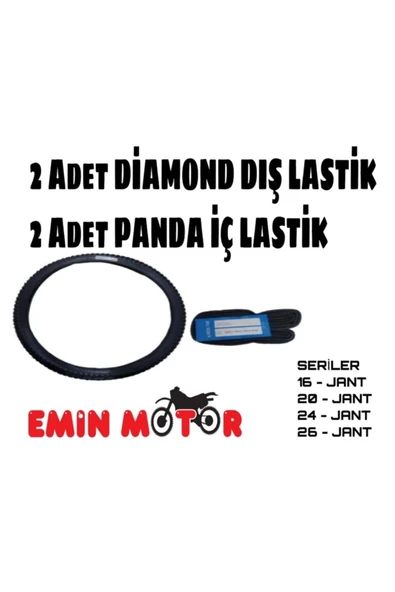 DIAMOND Dış Panda Iç Lastik 24 Jant Set[2 Ad Iç Lastik-2 Ad Dış Lastik] - Resim 2