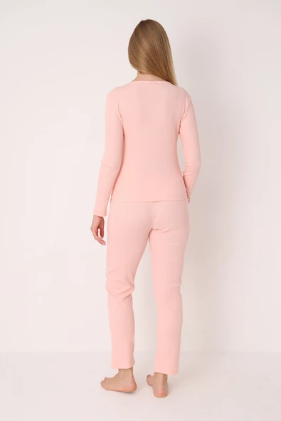 Pembe Patlı V Yaka Pijama Takım - Resim 2