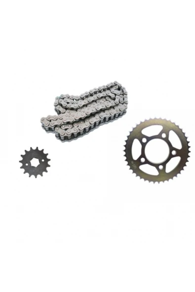 MOTOSVN Mondial Mh125 Drift L Vulture i kd 125 F Ön Arka Dişli Zincir Set  42-15 ürün görseli 1