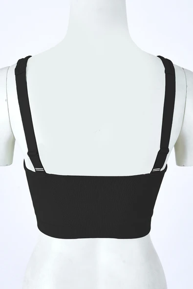Siyah Halter Yaka Dikişsiz Sütyen - Resim 2
