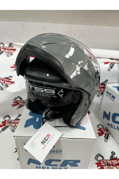 NCR NOS MOTOR NCR Çene Açılır Kask (NARDO GRİ)  (ECE BELGELİ) - Resim 3