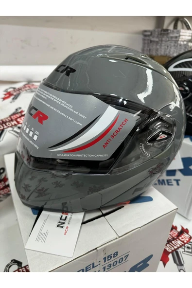 NCR NOS MOTOR NCR Çene Açılır Kask (NARDO GRİ)  (ECE BELGELİ) ürün görseli 1