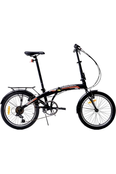 Geotech Fold-up 20 Jant 6 Vites Katlanır Bisiklet - Siyah - Turuncu ürün görseli 1