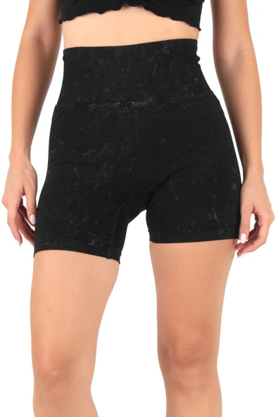 DoReMi Yüksek Bel Asit Yıkamalı Kısa Spor Tayt