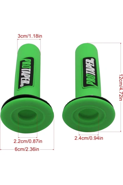 MOTOSVN Motosiklet Cg Cross Scooter Protaper  Elcik Slikonlu Yeşil - Resim 2