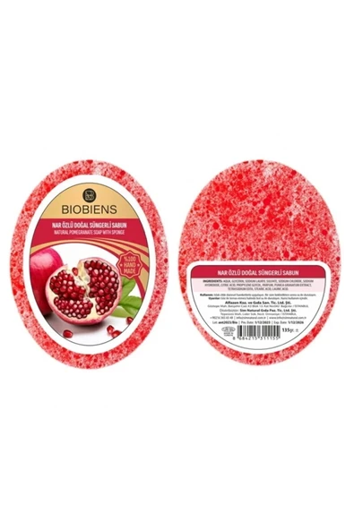 Biobiens Nar Özlü Doğal Süngerli Sabun 135gr - 1