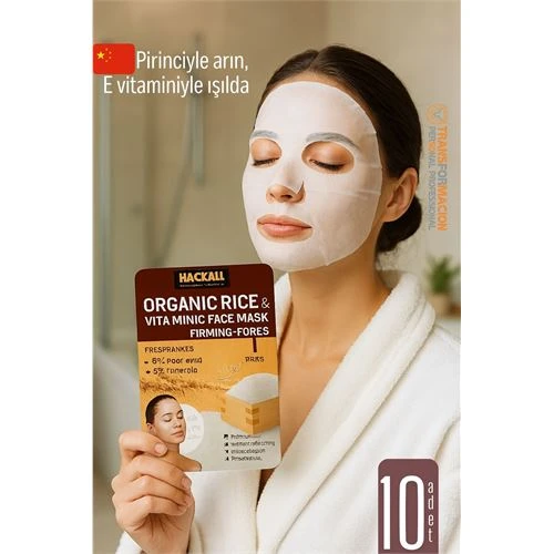 Organik Pirinç & Vitamin E Yüz Maskesi – Gözenek Sıkılaştırıcı Nemlendirici