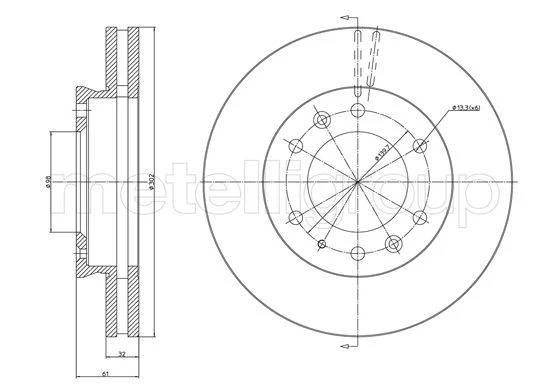 CIFAM 8001669C ON FREN DISKI FORD RANGER TKE 2.2-3.2 11> MAZDA BT 50 2.2TDCI 12 /> AB311125AA-AB311125AC-1763037 ürün görseli 1