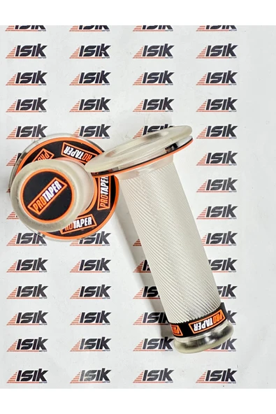 Universal Motosiklet Protaper Sağ-Sol Elcik Takımı Şeffaf Turuncu-Siyah Yazılı - 4