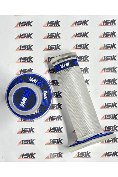 Universal Motosiklet Protaper Sağ-Sol Elcik Takımı Şeffaf  Mavi- Siyah Yazılı - 1