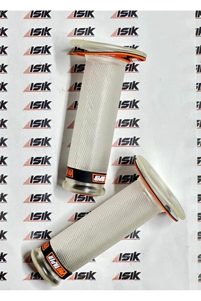 Universal Motosiklet Protaper Sağ-Sol Elcik Takımı Şeffaf Turuncu-Siyah Yazılı - 3